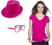 Roze verkleedsetje voor vrouwen - maat XXL