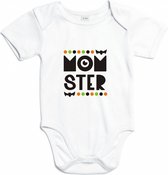 Rompertjes baby met tekst - Monster - Romper wit - Maat 74/80