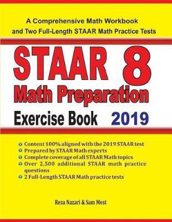 STAAR 8 Math Preparation Exercise Book | 9781095720189 | Sam Mest ...