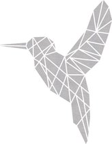 Vogel Geometrisch Vlak Hout 42 x 50 cm Grey wash - Wanddecoratie