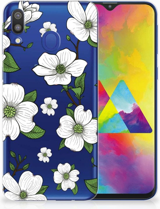 Coque Téléphone pour Samsung Galaxy M20 (Power) Case Cover Cornouiller Fleurs