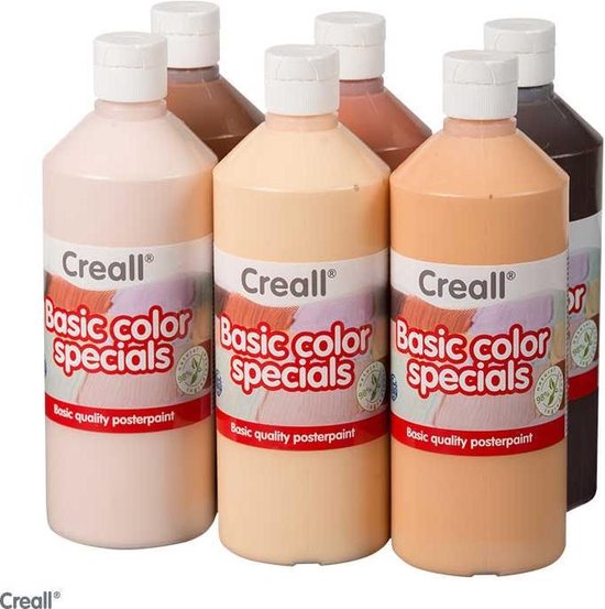 Creall plakkaatverf Basic WERELD KLEUREN 6x500ml