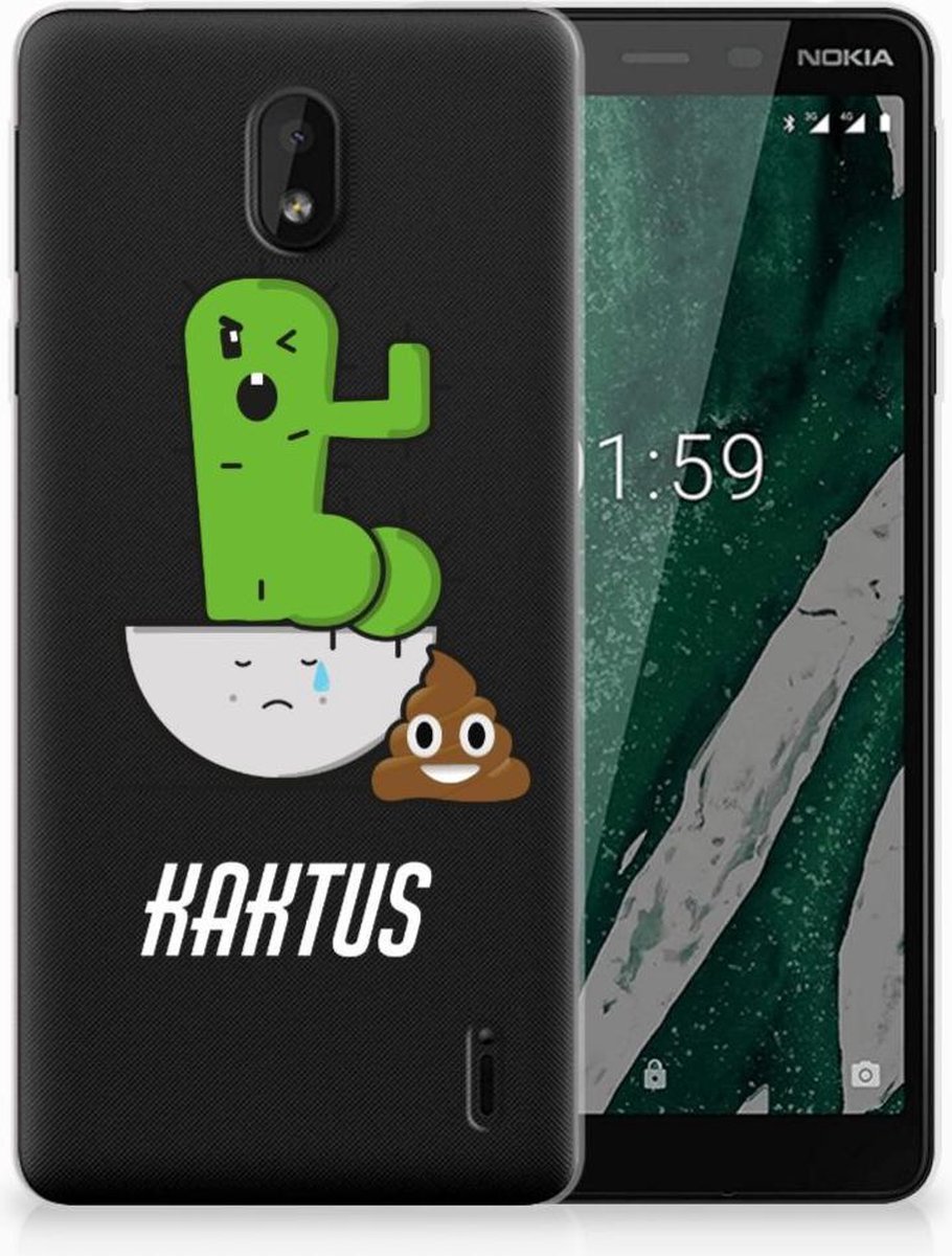 Nokia 1 Plus Telefoonhoesje met Naam Cactus Poo