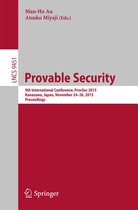 Lecture Notes in Computer Science 9451 - Provable Security