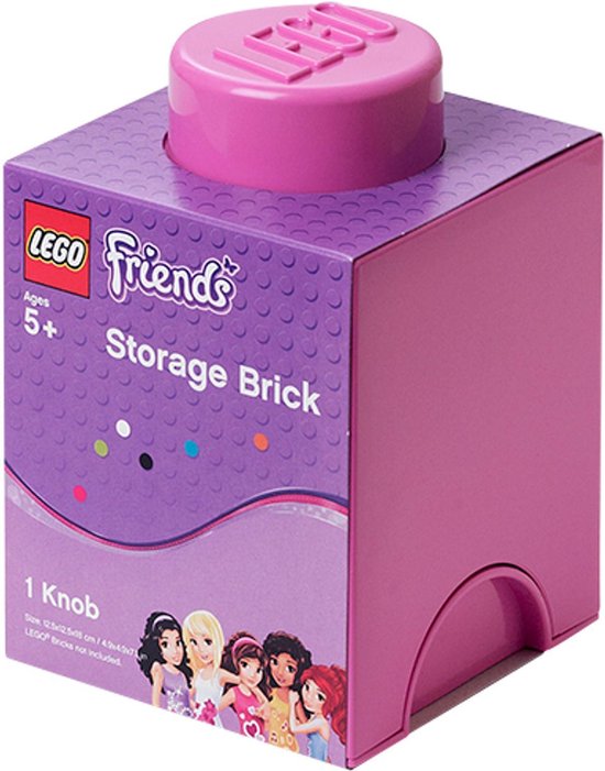 Lego Friends Opbergbox - Brick 1 - 12,5 x 12,5 x 18 cm - 1,2 l - Pink