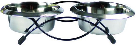 Adori Kat Standaard Met 2 Rvs Voerbakken - Voerbak - 30 x 15 x 8cm