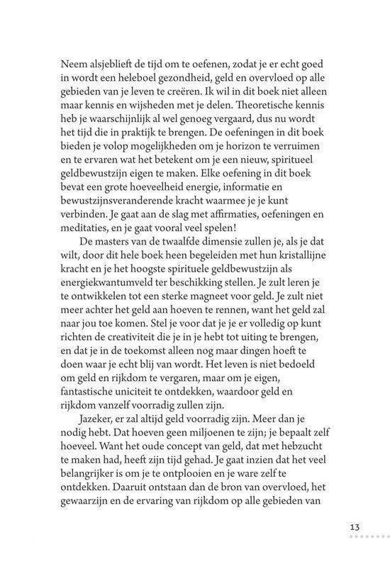 Tekst over spiritueel geldbewustzijn. Behandelt gezonde financiën en overvloed.