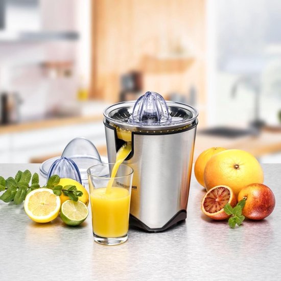 Rommelsbacher Citruspers ZP 60/E - elektrische citruspers van RVS - met druppelstop & automatische start/stop - voor sinaasappel, citroen & grapefruit van Merkloos — afbeelding 4