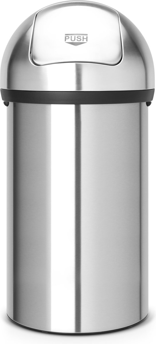 Goedkoopste Brabantia Push Bin Prullenbak - 60 liter - Matt Steel