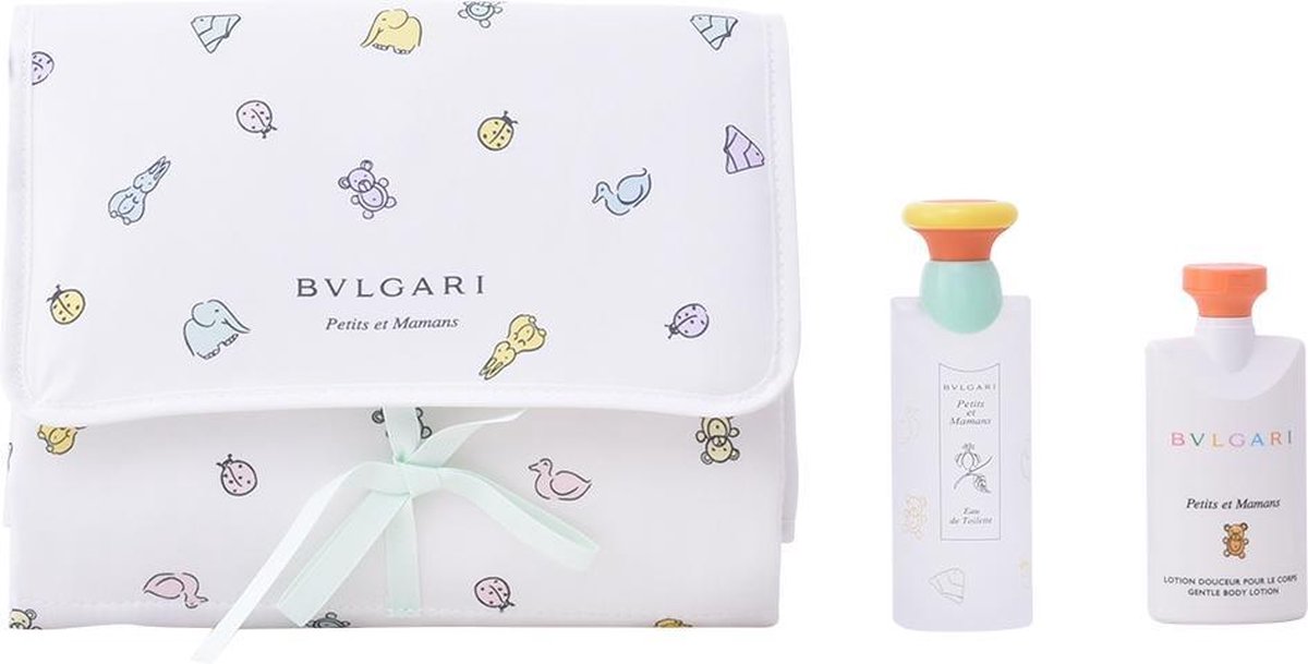 Goedkoopste Bvlgari Petits et Mamans Gift Set 100ml EDT 75ml Body Lotion Makeup Bag (Rare