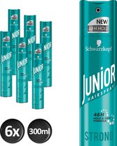 Junior Haarspray - Strong - Haarlak - Haarstyling - Voordeelverpakking - 6 x 300 ml