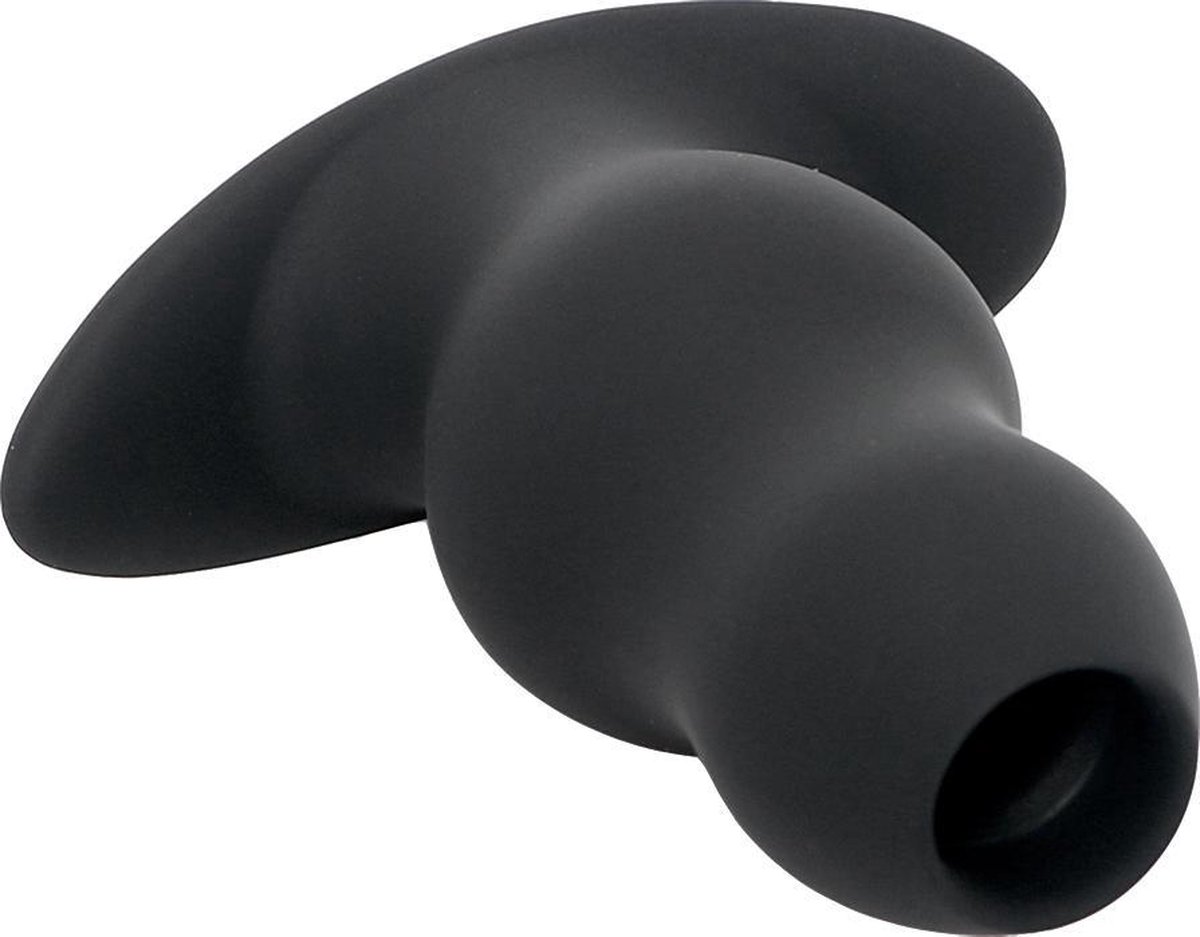 Goedkoopste Anale Plug met Achteringang - Hol Ontwerp met opening - Zwart - large - 11,2 cm