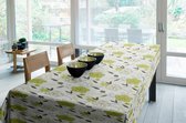 Joy@home Tafellaken - Tafelkleed - Tafelzeil - Afgewerkt Met Biaislint - Opgerold op dunne rol - Geen plooien - Trendy - Bloemen Groen