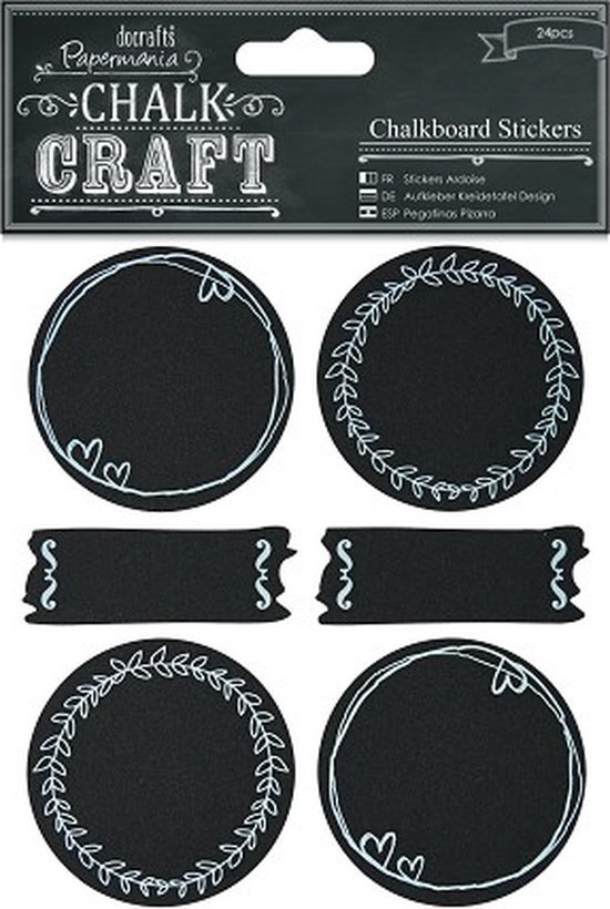 Chalkboard Stickers (24pcs) Doodle Circles