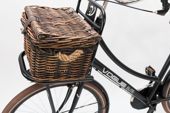 New Looxs Melbourne Medium Fietsmand Voordrager - 24 liter - Rotan – Bruin  | bol.com