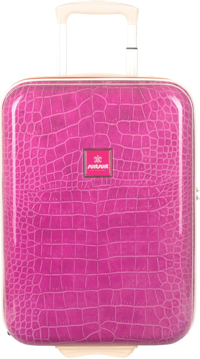 SUITSUIT Pink Crocodile - Handbagagekoffer - 52 cm - Roze | bol.com