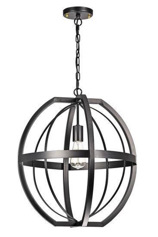 Angers Industrieel - Metalen - Hanglamp -  50 cm - Zwart