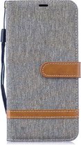 Huawei Y7 (2019) Hoesje - Denim Book Case - Grijs