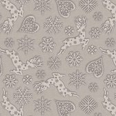 Tafelzeil kerst - 220x140 cm - reindeer grey