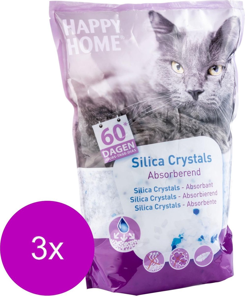 Bol.com Happy Home Solutions Hygienic Crystals Light Plus - Kattenbakvulling - 3 x 7 l aanbieding