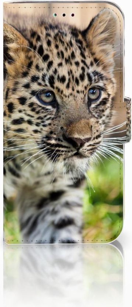 Samsung Galaxy A40 Telefoonhoesje met Pasjes Baby Luipaard