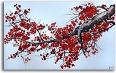 Acrylverf schilderij - Red Tree II op canvas - 130x90 cm