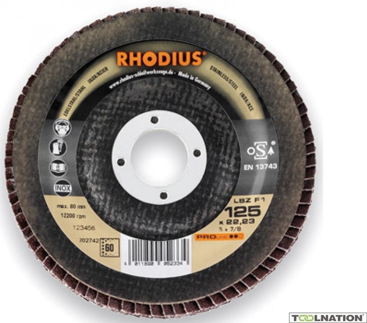 Rhodius 202735 PROline ll LSZ F1 Lamellenslijpschijf - K40 - 125 x 22,23mm - Ferro