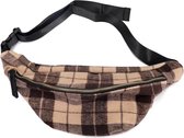 Fanny Pack Festival Tas - Hip Pack met Schotse Ruit - Heuptas - 40x12 cm - Bruin - Dielay