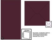 Benza Wenskaarten en Enveloppen om zelf wenskaarten te maken Vierkant 14 x 14 cm - Bordeaux - 10 stuks