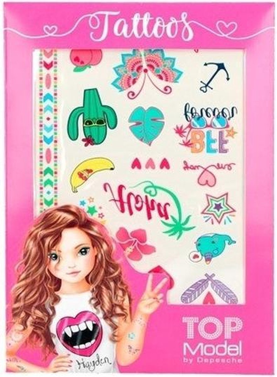 TopModel plak tattoos metallic voor meisjes