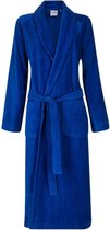 Unisex badjas kobaltblauw - velours katoen - sjaalkraag - maat 2XL