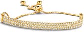 New Bling 910481929 - Zilveren armband - drie banen zirkonia - lengte 10 + 15 cm - goudkleurig