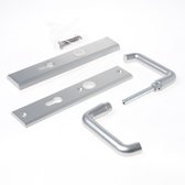 Nemef veiligheidsdeurbeslag 3417 - Kruk/Kruk - Afstand 72mm - SKG*** - Aluminium - In neutrale verpakking