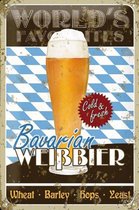 Bavarian Webbier, metalen wandbord met reliëf 20x30