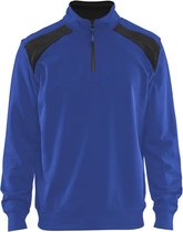 Blåkläder 3353-1158 Sweatshirt Bi-Colour met halve rits Korenblauw/Zwart maat XL