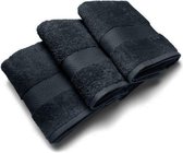 Casilin Royal Touch - Handdoek - Zwart - 50 x 100 cm - Set van 3