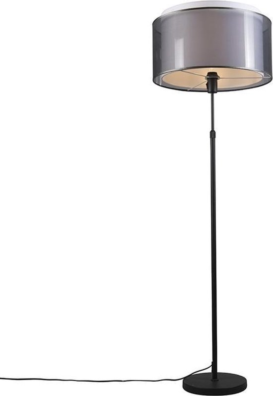 QAZQA Parte - Moderne Vloerlamp | Staande Lamp - 1 lichts - H 1630 mm - Zwart - Woonkamer | Slaapkamer | Keuken