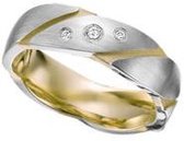 Schitterende Titanium Zirkonia Ring | Damesring | Gold Plated | Trouwring | 17,25 mm. maat 54