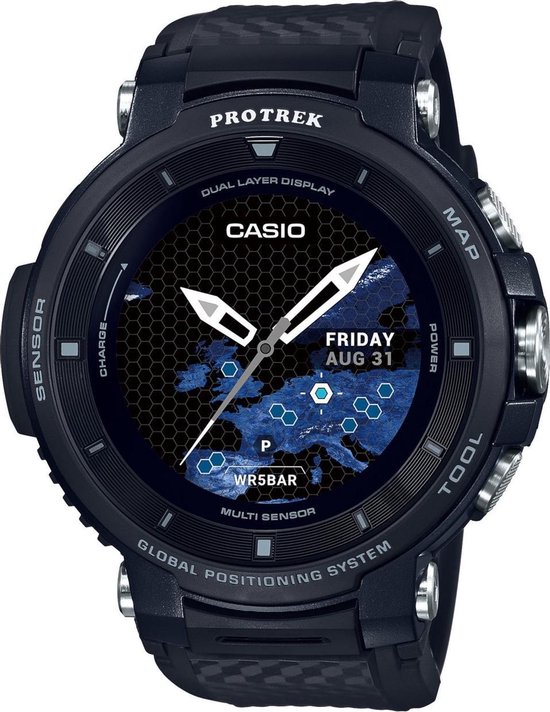 Casio Pro Trek Smart - Smartwatch - Zwart - 53mm | bol.com
