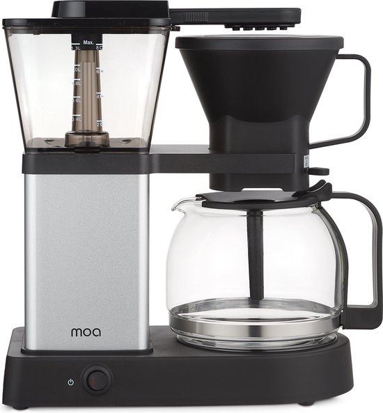 MOA Koffiezetapparaat - Filterkoffie apparaat - RVS Zwart met glazen kan -  CM12B | bol.com