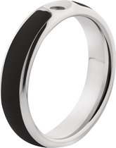 Melano Twisted Tracy resin ring - dames - stainless steel+ black resin - 5mm - maat 61
