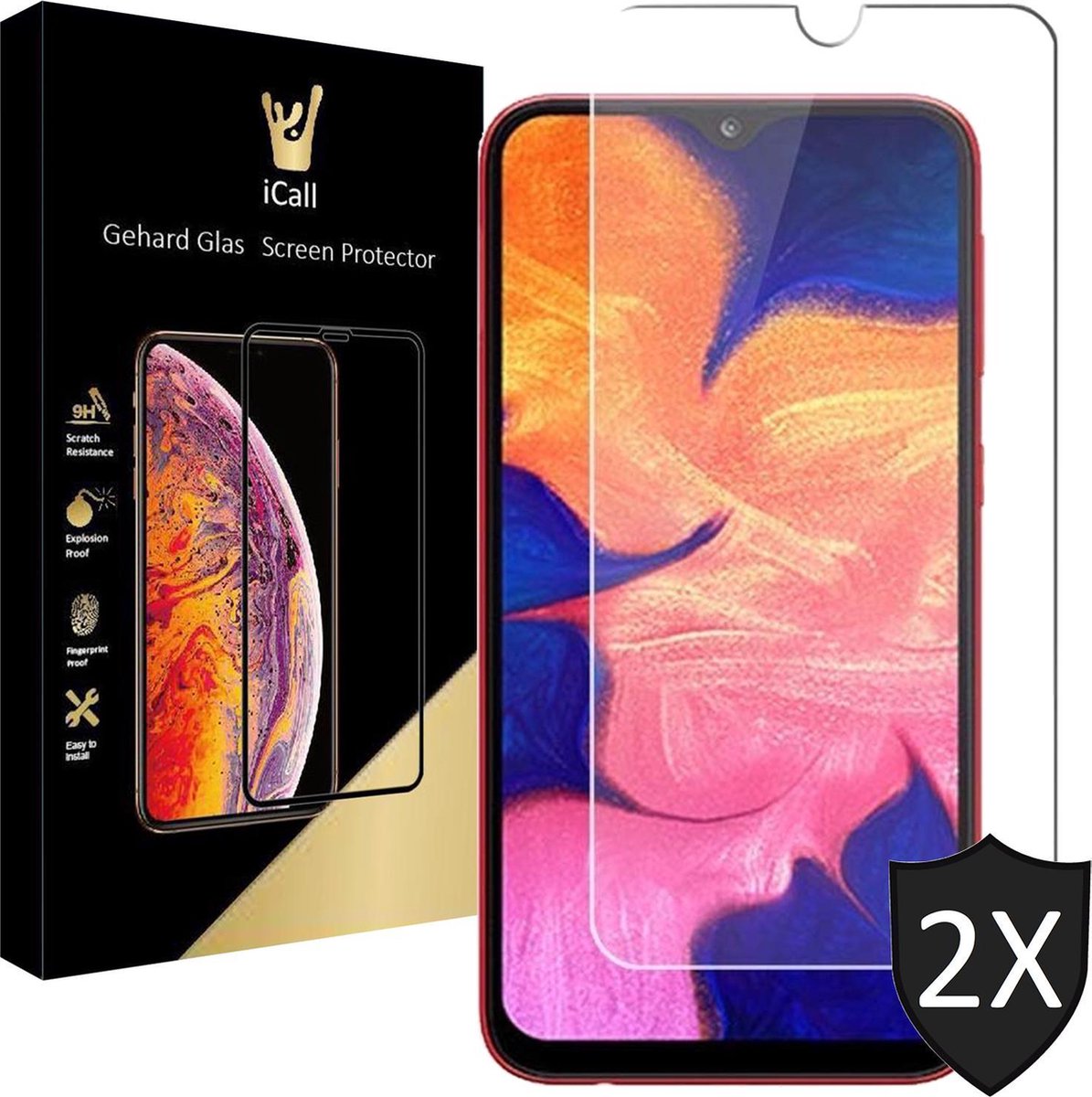 Samsung Galaxy A10 Screenprotector Gehard Glas Beschermglas Tempered
