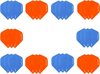 Afbeelding van het spelletje Dragon darts - 10 sets (30 stuks) - XS100 Poly flights - duo kleur pakket - Oranje en Blauw  – dart flights - darts flights