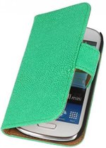 Devil Bookstyle Wallet Case Hoes voor Galaxy S3 mini i8190 Groen
