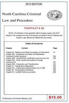 North Carolina Criminal Law and Procedure-Pamphlet 48