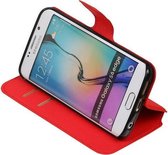Rood Samsung Galaxy S6 Edge TPU wallet case - telefoonhoesje - smartphone cover - beschermhoes - book case - booktype cover HM Book