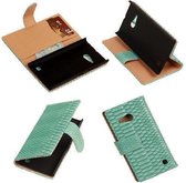 """Slang"" Turquoise Nokia Lumia 735 Bookcase Wallet Cover Hoesje"