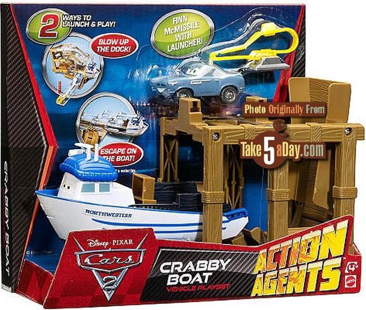 Mattel Disney Cars 2 Crabby Boat Action Agents | bol