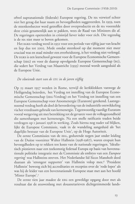 Tekstpagina met details over de EGKS, de Europese Gemeenschap en de Europese Unie.