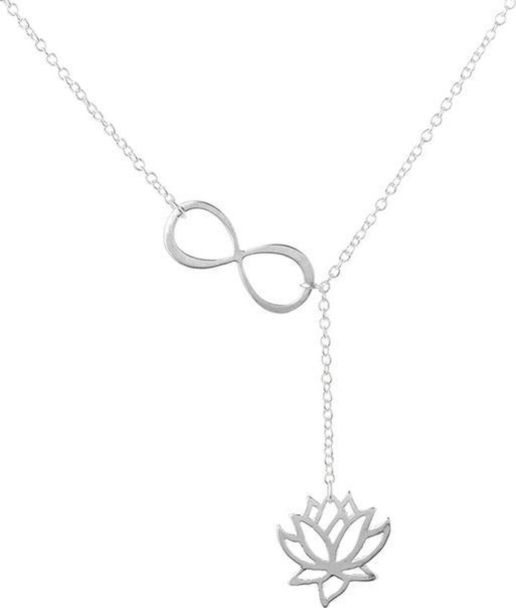 24/7 Jewelry Collection Infinity Lotusbloem Ketting - Lotus Bloem -  Zilverkleurig | bol.com